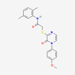 molecular formula C21H21N3O3S B2776581 N-(2,5-二甲基苯基)-2-((4-(4-甲氧苯基)-3-氧代-3,4-二氢吡嗪-2-基)硫)乙酰胺 CAS No. 895112-95-5