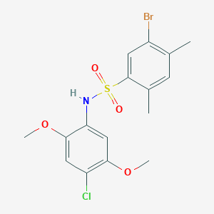 molecular formula C16H17BrClNO4S B2776584 5-bromo-N-(4-chloro-2,5-dimethoxyphenyl)-2,4-dimethylbenzene-1-sulfonamide CAS No. 2305383-59-7