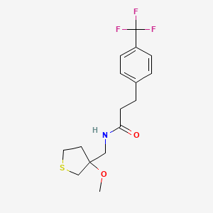 molecular formula C16H20F3NO2S B2776586 N-((3-甲氧基四氢噻吩-3-基)甲基)-3-(4-(三氟甲基)苯基)丙酰胺 CAS No. 1797650-32-8