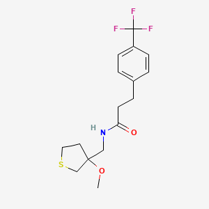 molecular formula C16H20F3NO2S B2776586 N-[(3-methoxythiolan-3-yl)methyl]-3-[4-(trifluoromethyl)phenyl]propanamide CAS No. 1797650-32-8