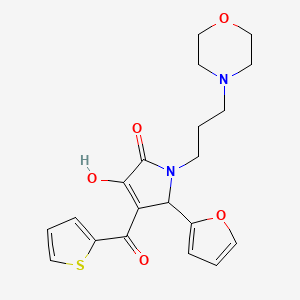 molecular formula C20H22N2O5S B2776596 5-(furan-2-yl)-3-hydroxy-1-(3-morpholinopropyl)-4-(thiophene-2-carbonyl)-1H-pyrrol-2(5H)-one CAS No. 378752-85-3