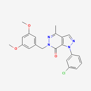 molecular formula C21H19ClN4O3 B2776602 1-(3-氯苯基)-6-(3,5-二甲氧基苄基)-4-甲基-1H-吡唑并[3,4-d]吡啶-7(6H)-酮 CAS No. 941972-99-2