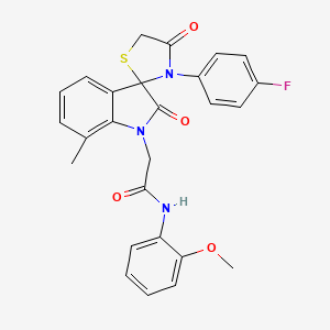 2-(3'-(4-fluorophenyl)-7-methyl-2,4'-dioxospiro[indoline-3,2'-thiazolidin]-1-yl)-N-(2-methoxyphenyl)acetamide