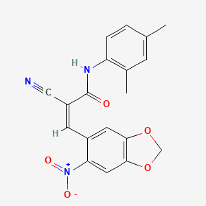 (Z)-2-Cyano-N-(2,4-dimethylphenyl)-3-(6-nitro-1,3-benzodioxol-5-yl)prop-2-enamide