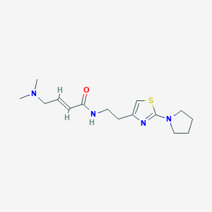 molecular formula C15H24N4OS B2776610 (E)-4-(Dimethylamino)-N-[2-(2-pyrrolidin-1-yl-1,3-thiazol-4-yl)ethyl]but-2-enamide CAS No. 2411329-41-2