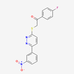 molecular formula C18H12FN3O3S B2776612 1-(4-Fluorophenyl)-2-[6-(3-nitrophenyl)pyridazin-3-yl]sulfanylethanone CAS No. 896053-95-5