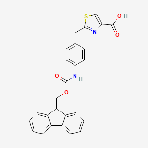 molecular formula C26H20N2O4S B2776614 2-{[4-({[(9H-fluoren-9-yl)methoxy]carbonyl}amino)phenyl]methyl}-1,3-thiazole-4-carboxylic acid CAS No. 2155854-93-4