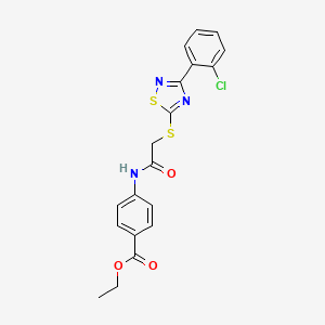 molecular formula C19H16ClN3O3S2 B2776615 乙酸4-[[2-[[3-(2-氯苯基)-1,2,4-噻二唑-5-基]硫醇基]乙酰]氨基]苯甲酯 CAS No. 864919-40-4