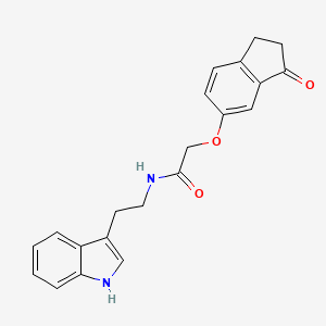 molecular formula C21H20N2O3 B2776618 N-(2-(1H-indol-3-yl)ethyl)-2-((3-oxo-2,3-dihydro-1H-inden-5-yl)oxy)acetamide CAS No. 1203346-84-2