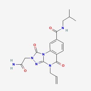 molecular formula C19H22N6O4 B2776635 4-allyl-2-(2-amino-2-oxoethyl)-N-isobutyl-1,5-dioxo-1,2,4,5-tetrahydro-[1,2,4]triazolo[4,3-a]quinazoline-8-carboxamide CAS No. 1185133-96-3
