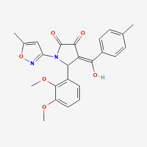 molecular formula C24H22N2O6 B2776641 5-(2,3-dimethoxyphenyl)-3-hydroxy-4-(4-methylbenzoyl)-1-(5-methylisoxazol-3-yl)-1H-pyrrol-2(5H)-one CAS No. 618874-51-4