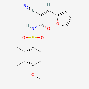 2-cyano-3-(furan-2-yl)-N-(4-methoxy-2,3-dimethylbenzenesulfonyl)prop-2-enamide