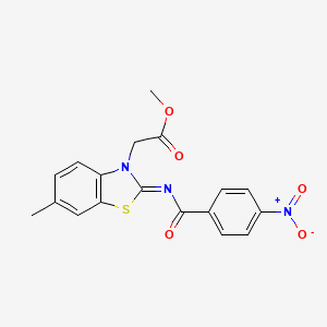(Z)-methyl 2-(6-methyl-2-((4-nitrobenzoyl)imino)benzo[d]thiazol-3(2H)-yl)acetate