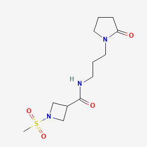 1-(methylsulfonyl)-N-(3-(2-oxopyrrolidin-1-yl)propyl)azetidine-3-carboxamide