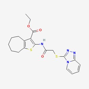 ethyl 2-(2-([1,2,4]triazolo[4,3-a]pyridin-3-ylthio)acetamido)-5,6,7,8-tetrahydro-4H-cyclohepta[b]thiophene-3-carboxylate