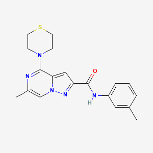 molecular formula C19H21N5OS B2776655 6-methyl-N-(3-methylphenyl)-4-(1,4-thiazinan-4-yl)pyrazolo[1,5-a]pyrazine-2-carboxamide CAS No. 1775494-39-7