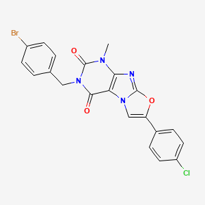 molecular formula C21H14BrClN4O3 B2776656 3-(4-bromobenzyl)-7-(4-chlorophenyl)-1-methyloxazolo[2,3-f]purine-2,4(1H,3H)-dione CAS No. 899737-93-0