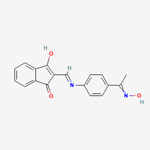 molecular formula C18H14N2O3 B2776665 2-[({4-(1-(羟亚胺)乙基)苯基}氨基)甲基亚甲基]-2,3-二氢-1H-茚-1,3-二酮 CAS No. 1025680-88-9