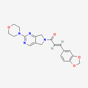 molecular formula C20H20N4O4 B2776691 (E)-3-(benzo[d][1,3]dioxol-5-yl)-1-(2-morpholino-5H-pyrrolo[3,4-d]pyrimidin-6(7H)-yl)prop-2-en-1-one CAS No. 2035001-91-1