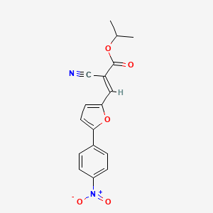 molecular formula C17H14N2O5 B2776694 (E)-异丙基-2-氰基-3-(5-(4-硝基苯基)呋喃-2-基)丙烯酸酯 CAS No. 301339-12-8