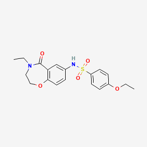 molecular formula C19H22N2O5S B2776696 4-ethoxy-N-(4-ethyl-5-oxo-2,3,4,5-tetrahydrobenzo[f][1,4]oxazepin-7-yl)benzenesulfonamide CAS No. 922553-62-6
