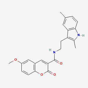molecular formula C23H22N2O4 B2776697 N-[2-(2,5-dimethyl-1H-indol-3-yl)ethyl]-6-methoxy-2-oxo-2H-chromene-3-carboxamide CAS No. 664368-88-1