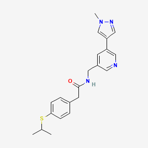 2-(4-(isopropylthio)phenyl)-N-((5-(1-methyl-1H-pyrazol-4-yl)pyridin-3-yl)methyl)acetamide