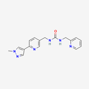 molecular formula C17H18N6O B2776710 1-((6-(1-methyl-1H-pyrazol-4-yl)pyridin-3-yl)methyl)-3-(pyridin-2-ylmethyl)urea CAS No. 2034233-42-4