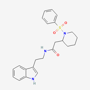 molecular formula C23H27N3O3S B2776717 2-[1-(benzenesulfonyl)piperidin-2-yl]-N-[2-(1H-indol-3-yl)ethyl]acetamide CAS No. 1021041-12-2