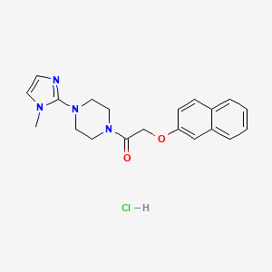 molecular formula C20H23ClN4O2 B2776723 1-(4-(1-methyl-1H-imidazol-2-yl)piperazin-1-yl)-2-(naphthalen-2-yloxy)ethanone hydrochloride CAS No. 1185130-65-7