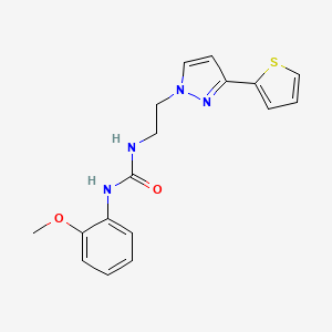 molecular formula C17H18N4O2S B2776724 1-(2-methoxyphenyl)-3-(2-(3-(thiophen-2-yl)-1H-pyrazol-1-yl)ethyl)urea CAS No. 1796964-27-6