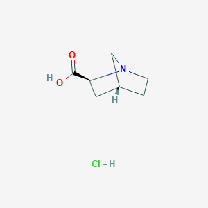 molecular formula C7H12ClNO2 B2776725 (2S,4R)-1-氮杂双环[2.2.1]庚烷-2-羧酸；盐酸盐 CAS No. 921755-45-5