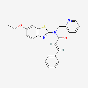 molecular formula C24H21N3O2S B2776728 N-(6-乙氧苯并[d]噻唑-2-基)-N-(吡啶-2-基甲基)肉桂酰胺 CAS No. 942003-12-5