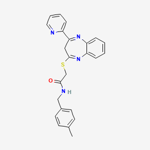 N-(4-methylbenzyl)-2-[(4-pyridin-2-yl-3H-1,5-benzodiazepin-2-yl)thio]acetamide