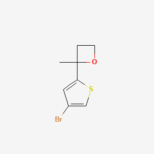 molecular formula C8H9BrOS B2776744 2-(4-Bromothiophen-2-yl)-2-methyloxetane CAS No. 1780308-52-2