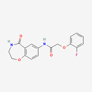 molecular formula C17H15FN2O4 B2776746 2-(2-fluorophenoxy)-N-(5-oxo-2,3,4,5-tetrahydrobenzo[f][1,4]oxazepin-7-yl)acetamide CAS No. 921890-87-1