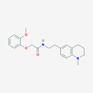 molecular formula C21H26N2O3 B2776749 2-(2-methoxyphenoxy)-N-(2-(1-methyl-1,2,3,4-tetrahydroquinolin-6-yl)ethyl)acetamide CAS No. 946362-76-1