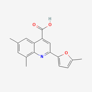 molecular formula C17H15NO3 B2776750 6,8-Dimethyl-2-(5-methyl-2-furyl)quinoline-4-carboxylic acid CAS No. 438230-57-0