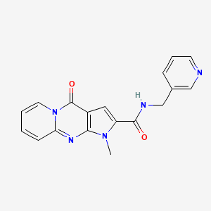 molecular formula C18H15N5O2 B2776757 1-methyl-4-oxo-N-(pyridin-3-ylmethyl)-1,4-dihydropyrido[1,2-a]pyrrolo[2,3-d]pyrimidine-2-carboxamide CAS No. 724739-24-6