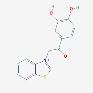 molecular formula C15H12NO3S+ B277676 3-[2-(3,4-Dihydroxyphenyl)-2-oxoethyl]-1,3-benzothiazol-3-ium 