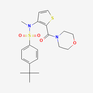 molecular formula C20H26N2O4S2 B2776772 4-(tert-butyl)-N-methyl-N-(2-(morpholine-4-carbonyl)thiophen-3-yl)benzenesulfonamide CAS No. 1251699-47-4