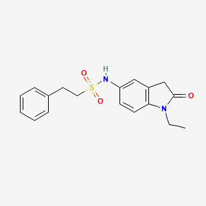molecular formula C18H20N2O3S B2776773 N-(1-乙基-2-氧代吲哚-5-基)-2-苯乙烷磺酰胺 CAS No. 921786-89-2