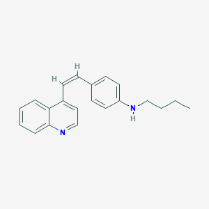 molecular formula C21H22N2 B277678 N-butyl-N-{4-[2-(4-quinolinyl)vinyl]phenyl}amine 