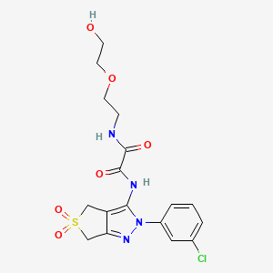molecular formula C17H19ClN4O6S B2776781 N1-(2-(3-氯苯基)-5,5-二氧化-4,6-二氢-2H-噻吩[3,4-c]嘧啶-3-基)-N2-(2-(2-羟基乙氧基)乙基)草酰胺 CAS No. 899994-48-0