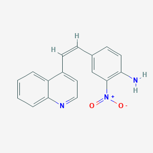 molecular formula C17H13N3O2 B277680 4-(2-{4-Amino-3-nitrophenyl}vinyl)quinoline 