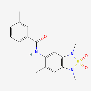 molecular formula C17H19N3O3S B2776800 3-methyl-N-(1,3,6-trimethyl-2,2-dioxido-1,3-dihydrobenzo[c][1,2,5]thiadiazol-5-yl)benzamide CAS No. 2034590-36-6