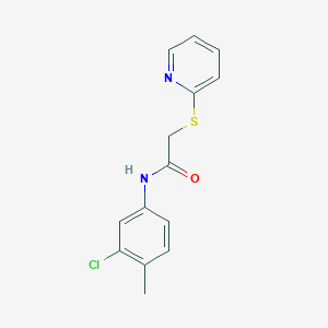 N-(3-chloro-4-methylphenyl)-2-(2-pyridinylsulfanyl)acetamide