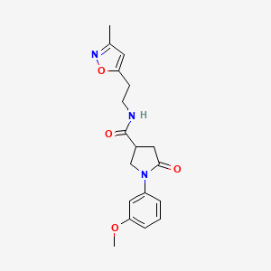1-(3-methoxyphenyl)-N-(2-(3-methylisoxazol-5-yl)ethyl)-5-oxopyrrolidine-3-carboxamide