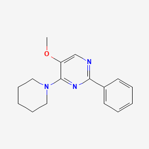 molecular formula C16H19N3O B2776811 5-甲氧基-2-苯基-4-哌啶基嘧啶 CAS No. 477863-73-3