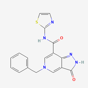molecular formula C17H13N5O2S B2776812 5-benzyl-3-oxo-N-(thiazol-2-yl)-3,5-dihydro-2H-pyrazolo[4,3-c]pyridine-7-carboxamide CAS No. 1219914-91-6